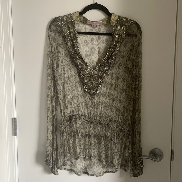 Monique Leshman beaded tunic - Picture 1 of 6